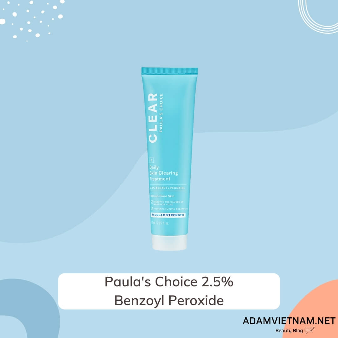 review kem trị mụn cho bà bầu Paula's Choice Clear Regular Strength Daily Skin Clearing Treatment With 2.5% Benzoyl Peroxide