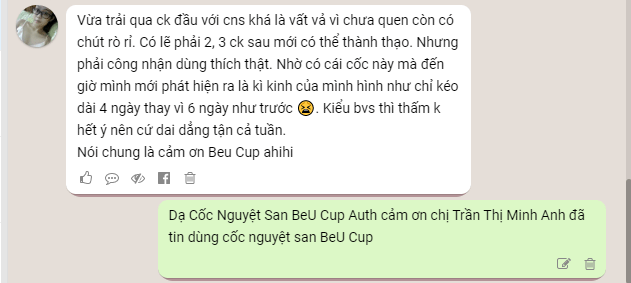 đánh giá cốc nguyệt san beucup