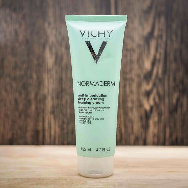 review sua rua mat vichy normaderm anti imperfection deep cleansing foaming cream 1