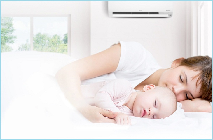 làm sạch và bảo trì điều hòa thường xuyên để bảo vệ mẹ và bé tốt nhất